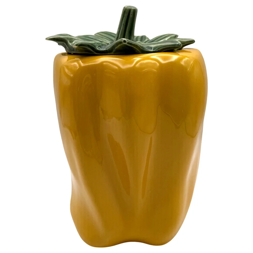Vintage McCoy Yellow Bell Pepper Cookie Jar with Lid #157 Ceramic USA 10